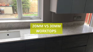 A quartz worktop with 20mm thickness
