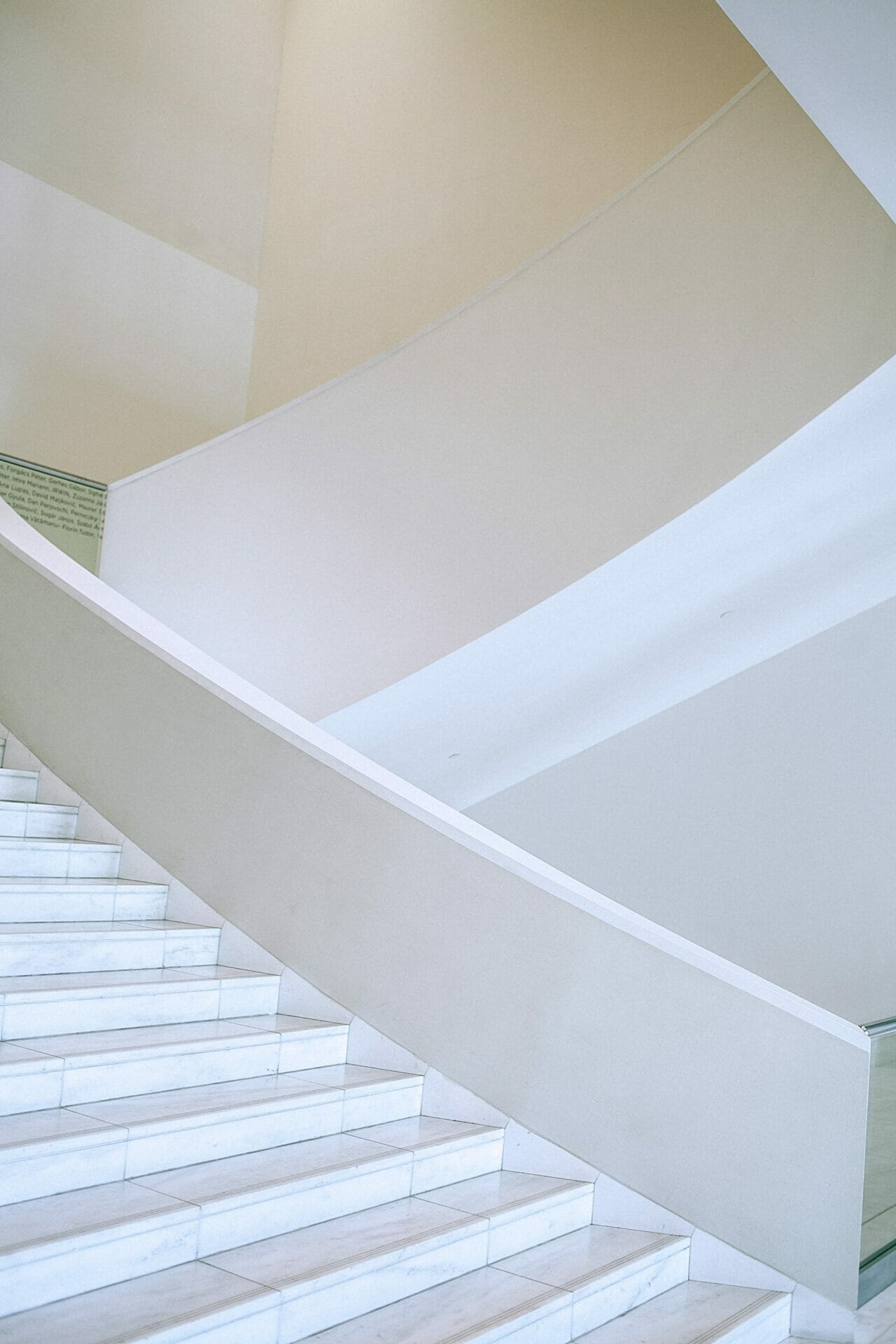 A white marble staircase